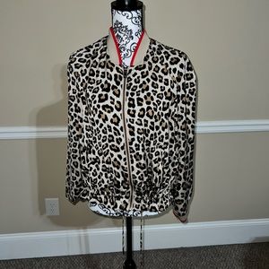 Leopard print bomber jacket